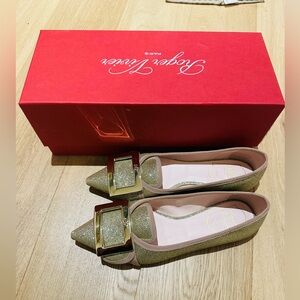 Roger Viver. Gold sparkling shoes. Size 6.5. Authentic